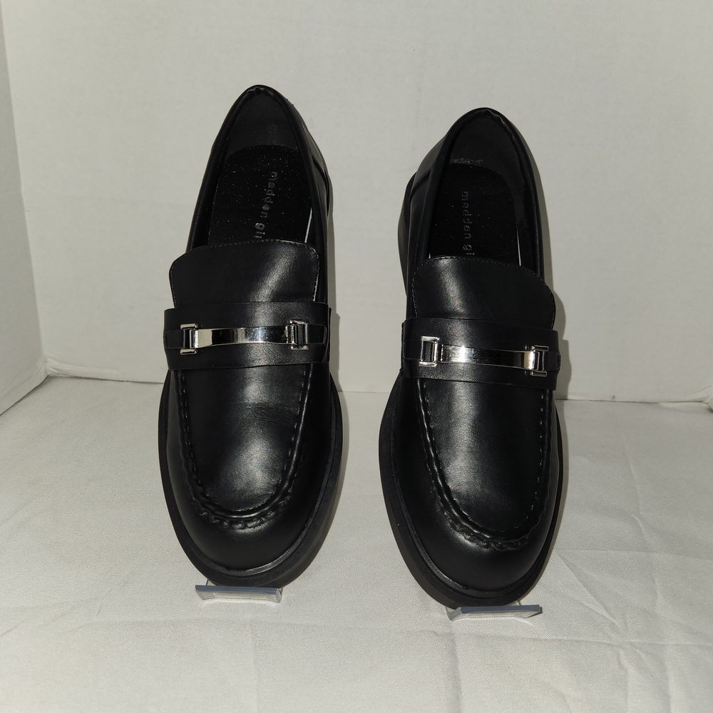 Madden Girl Black and Silver Flats